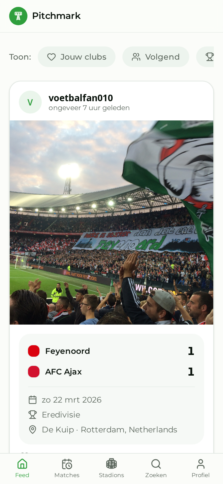 Pitchmark Feed screenshot